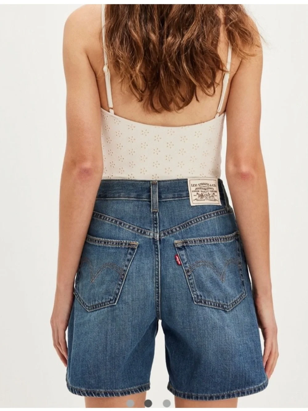 Levi’s high baggy jean shorts linen + denim light weight NEW 31